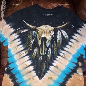 Liquid Blue Western Tie Dye Tee